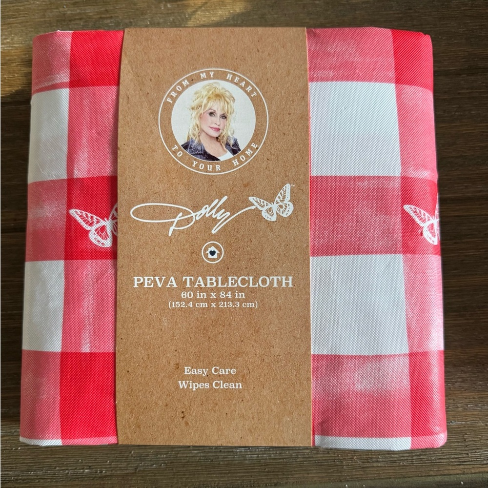 Dolly Parton Red and White Checkered Tablecloth
